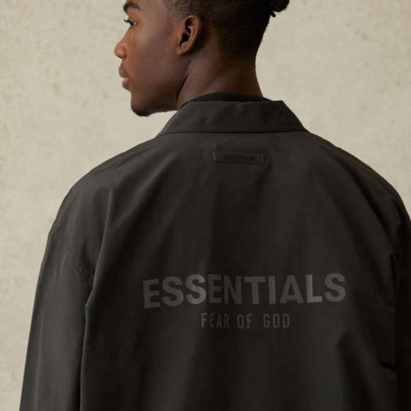 *SOLD* Fear of God Essentials Coaches Black Jacket - Picture 6 of 12